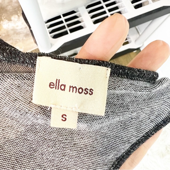 ELLA MOSS BLACK FLECK SLEEVELESS RACER BACK RUFFLED TANK WITH ZIPPER SZ SMALL - Picture 4 of 4